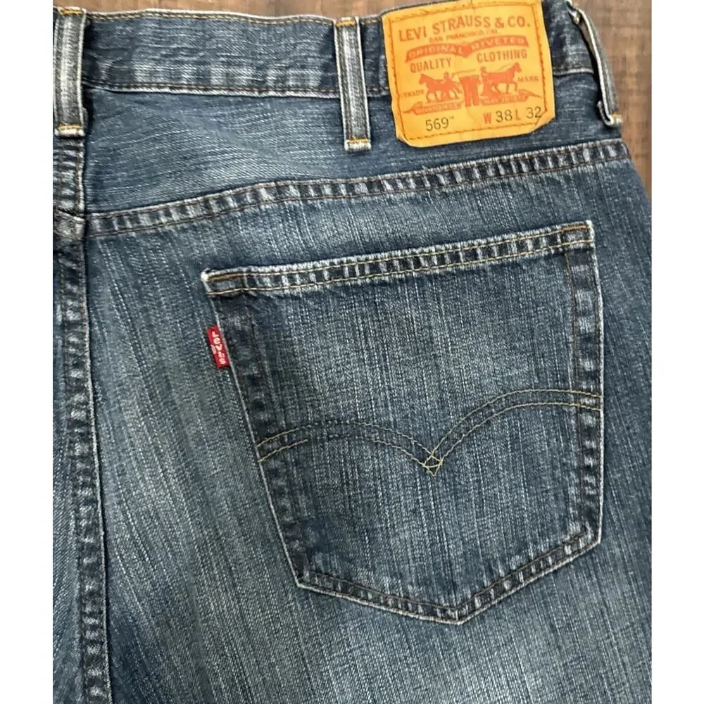 Levi’s 569 Jeans Mens 38x32 Loose Straight Baggy Denim Y2K 2000s 100% Cotton